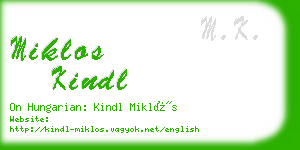 miklos kindl business card